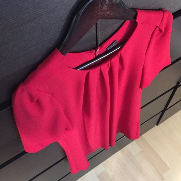Aritzia Babaton Short-Sleeved Blouse - Red - Picture 3 of 5